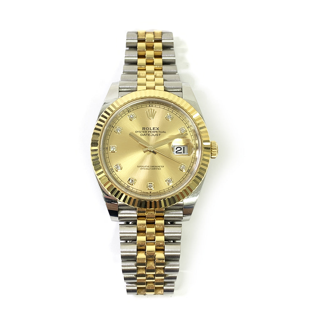 Rolex Datejust 41mm Champagne Diamond Dial Jubilee 126333