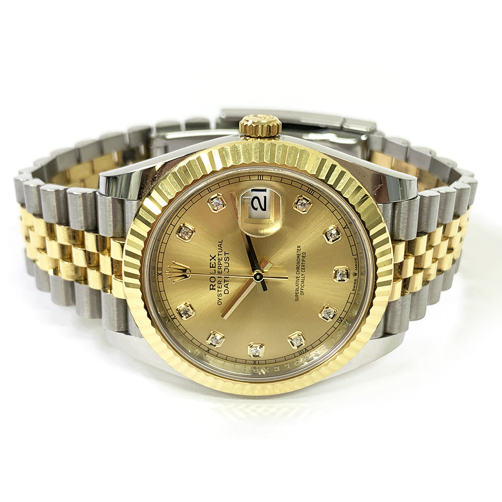 Rolex Datejust 41mm Champagne Diamond Dial Jubilee 126333