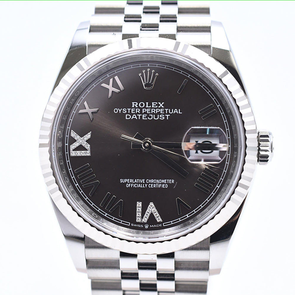 Rolex Datejust 36mm Brown Roman "VI&IX" Diamond Dial 126234 (2026)