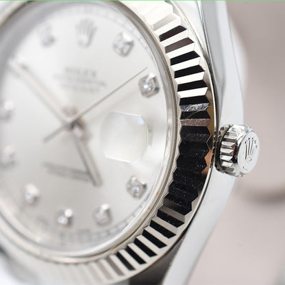 Rolex Datejust II Silver Diamond Dial 116334G (2010)