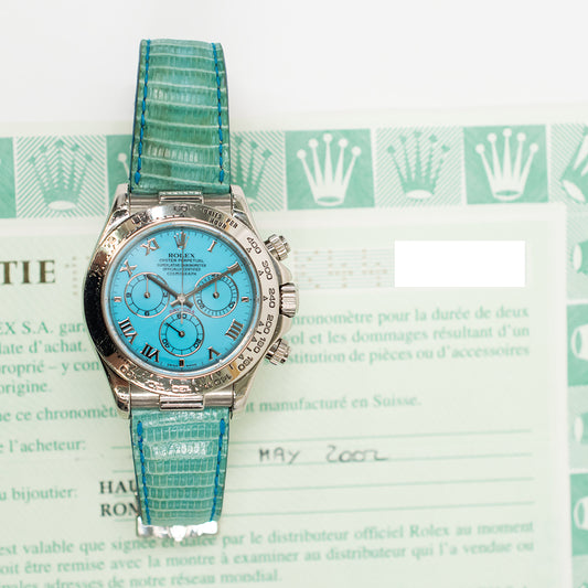 Rolex Daytona Turquoise Roman Dial 116519 (2002)