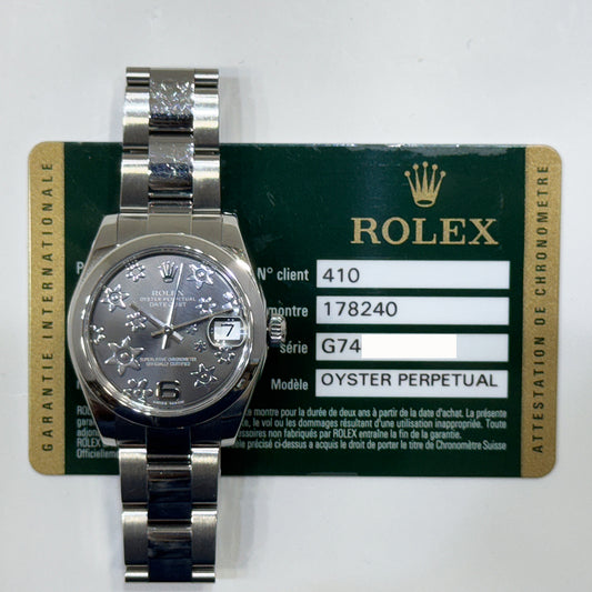 Rolex Datejust 31mm Grey Flower Dial 178240 (2013)