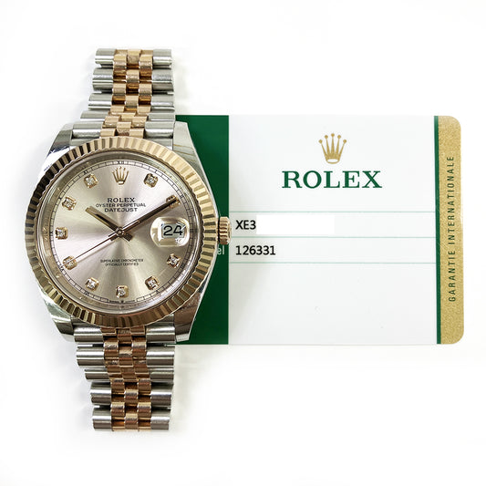 Rolex Datejust 41mm Sundust Diamond Fluted Dial 126331 (2020)