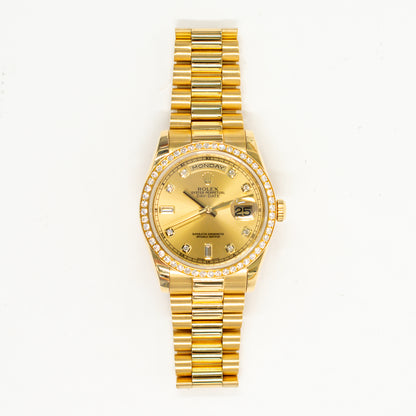 Rolex Day-Date 36mm Champagne Diamond Dial 118348A (2017)