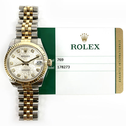 Rolex Datejust 31mm Silver Diamond Dial 178273