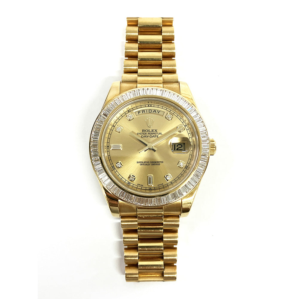 Rolex Day-Date II 40mm Champagne Diamond Dial 218398BR