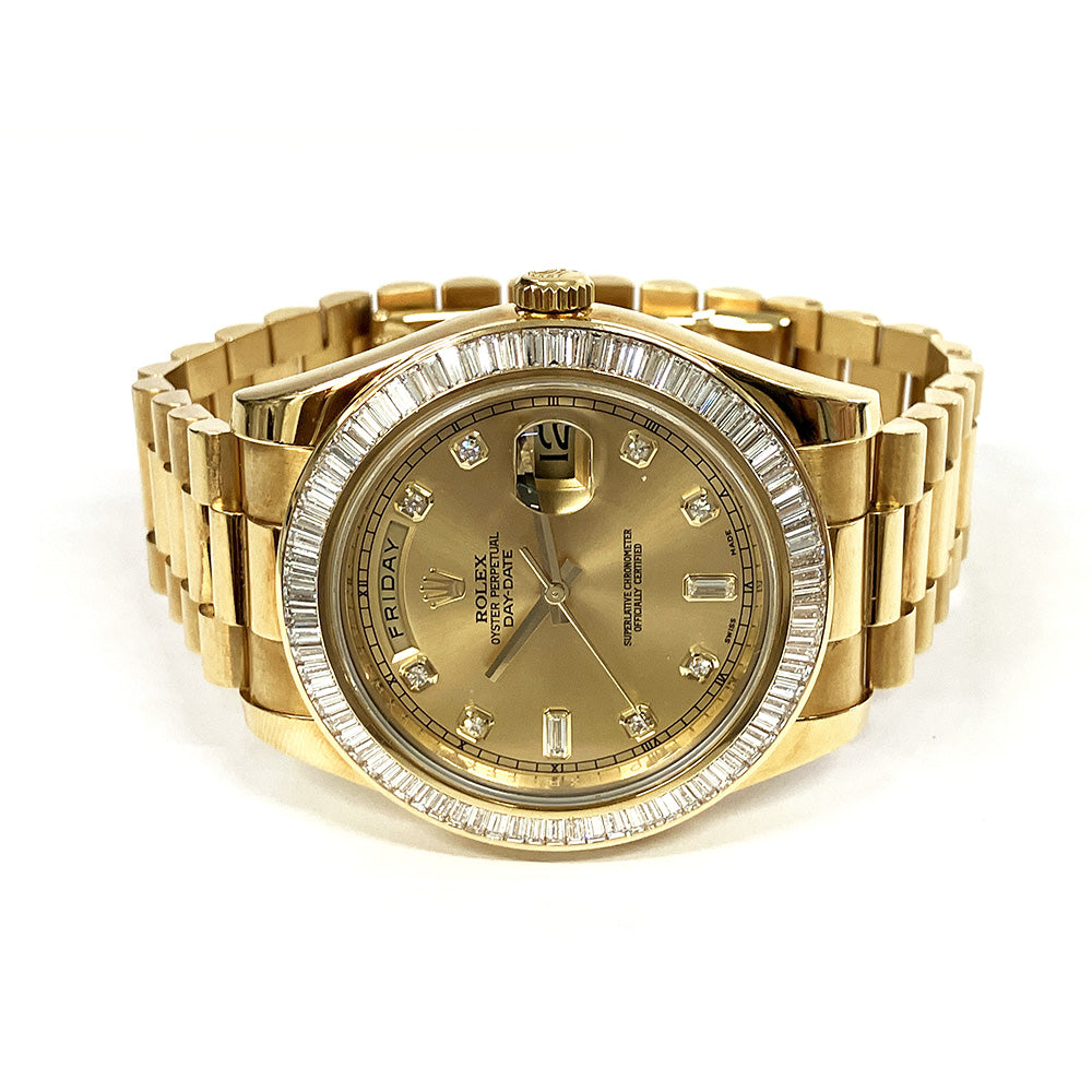 Rolex Day-Date II 40mm Champagne Diamond Dial 218398BR