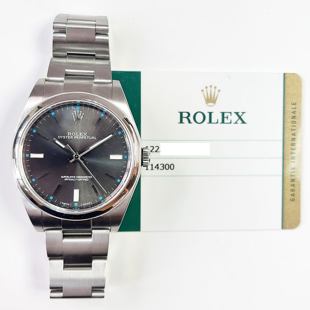 Rolex Oyster Perpetual 39mm Slate Dial 114300