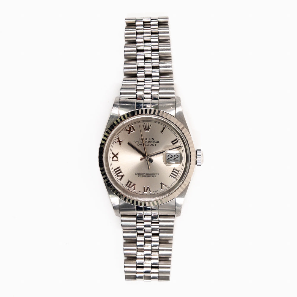 Rolex Datejust 36mm Silver Roman Dial 16234 (2000)