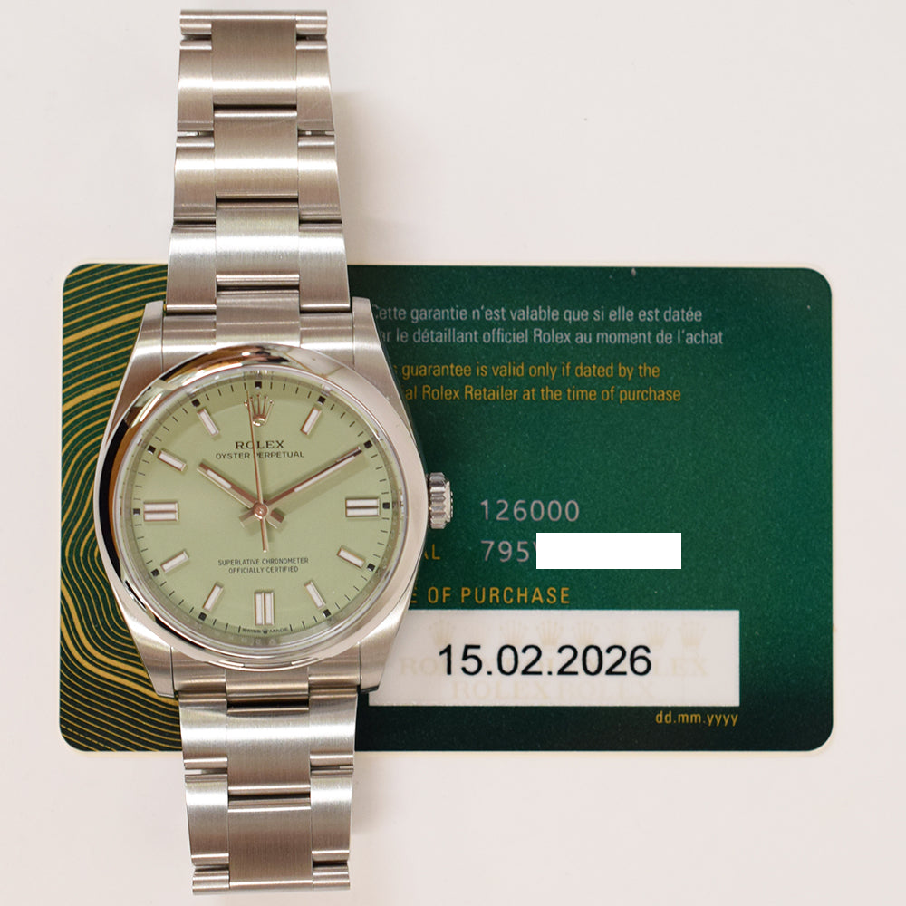 Rolex Oyster Perpetual 36mm Pistachio Dial 126000 (2026)