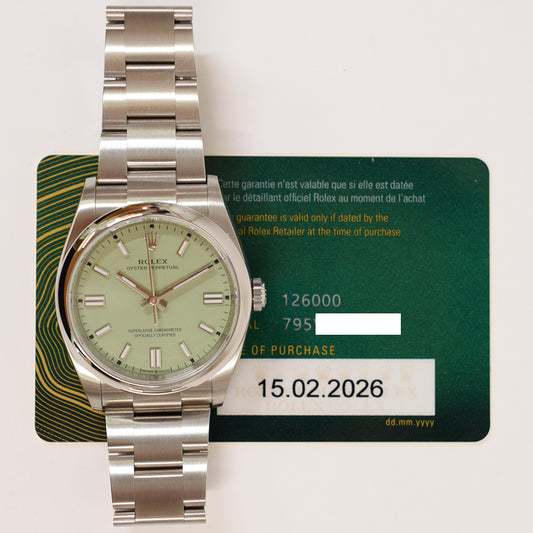 Rolex Oyster Perpetual 36mm Pistachio Dial 126000 (2026)