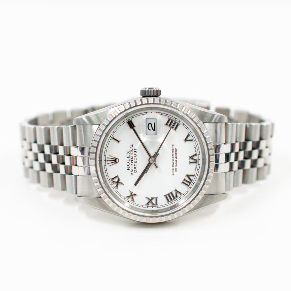 Rolex Datejust 36mm White Roman Dial 16220 (2000)
