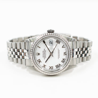 Rolex Datejust 36mm White Roman Dial 16220 (2000)
