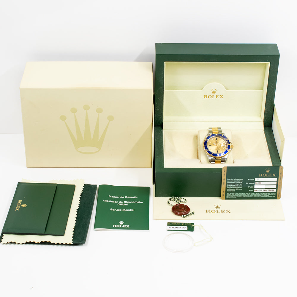 Rolex Submariber Date 40mm Champagne Diamond Dial 16613SG (2010)
