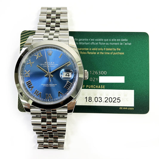 Rolex Datejust 41mm Blue Roman Dial 126300