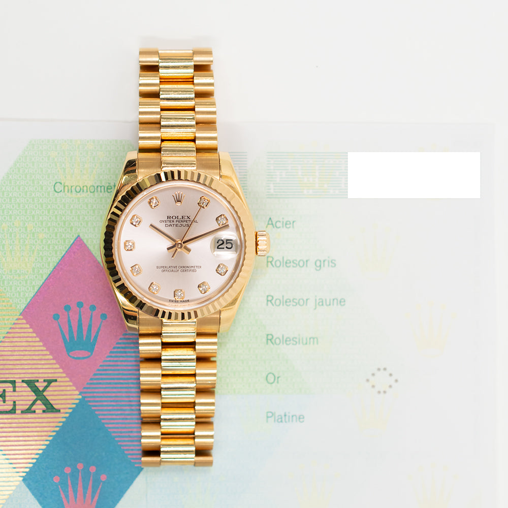 Rolex Datejust 31mm Pink Diamond Dial 178275G (2006)