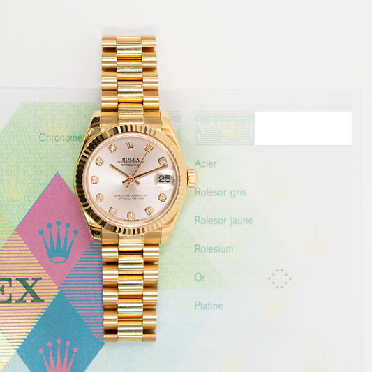 Rolex Datejust 31mm Pink Diamond Dial 178275G (2006)