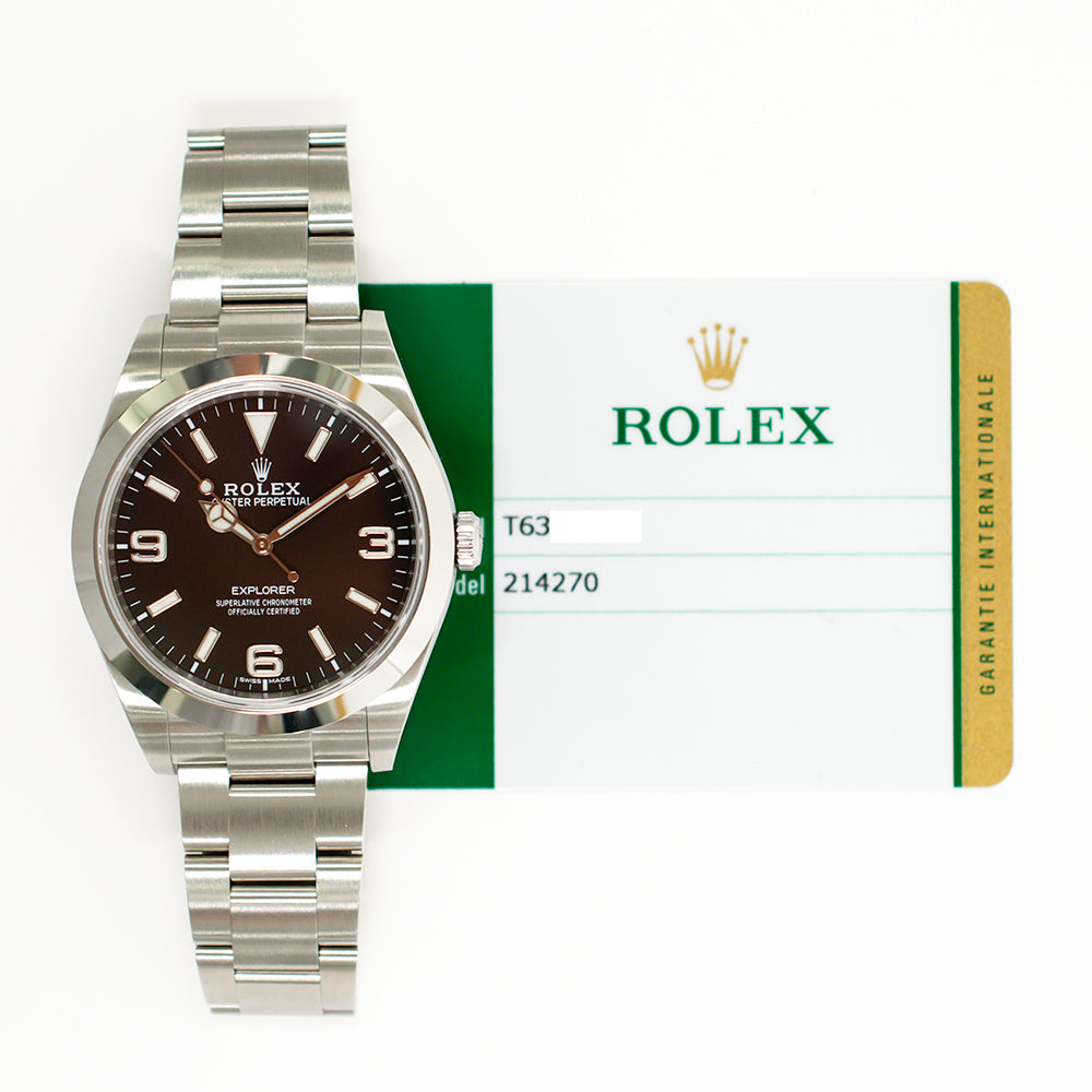 Rolex Explorer 39mm Black Dial 214270 (2018)