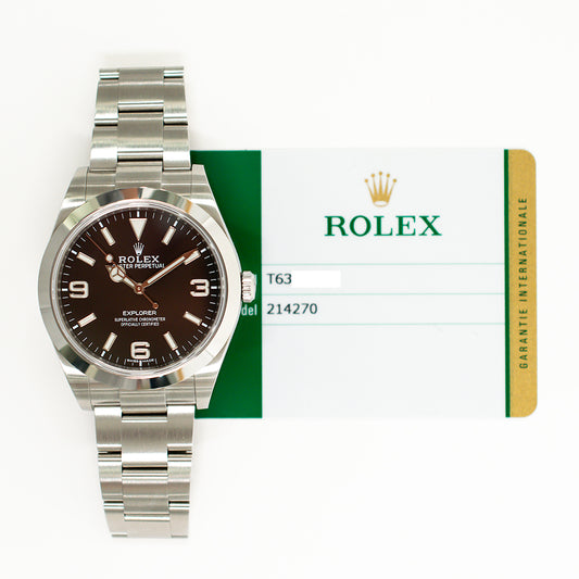 Rolex Explorer 39mm Black Dial 214270 (2018)