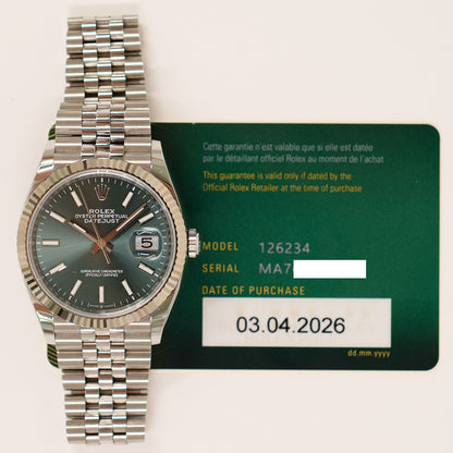 Rolex Datejust 36mm Mint Green Dial 126234 (2026)