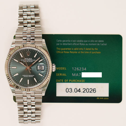 Rolex Datejust 36mm Mint Green Dial 126234 (2026)