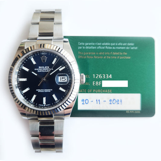 Rolex Datejust 41mm Blue Dial Oyster 126334