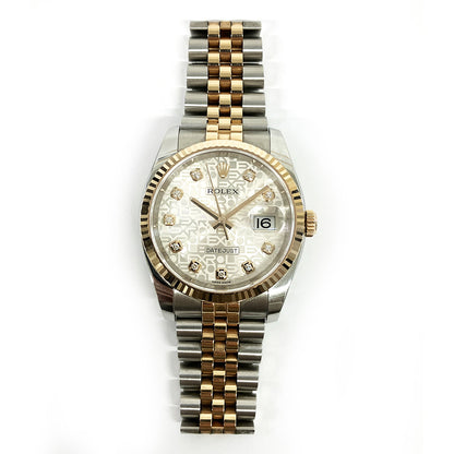 Rolex Datejust 36mm Silver Jubilee Diamond Dial 116231