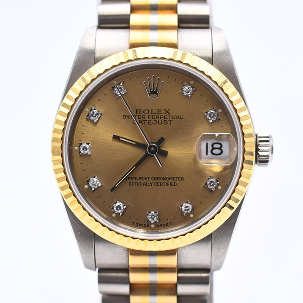 Rolex Datejust 31mm Champagne Diamond Dial 68279BIC