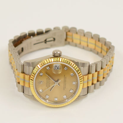 Rolex Datejust 31mm Champagne Diamond Dial 68279BIC