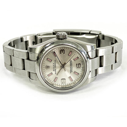 Rolex Oyster Perpetual 26mm Silver Arabic Dial 176200