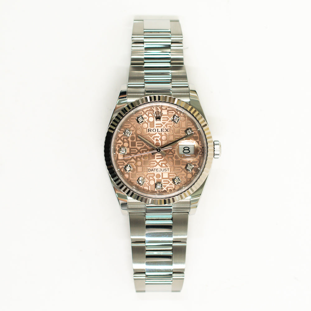 Rolex Datejust 36mm Pink Jubilee Diamond Dial 126234 (2020)