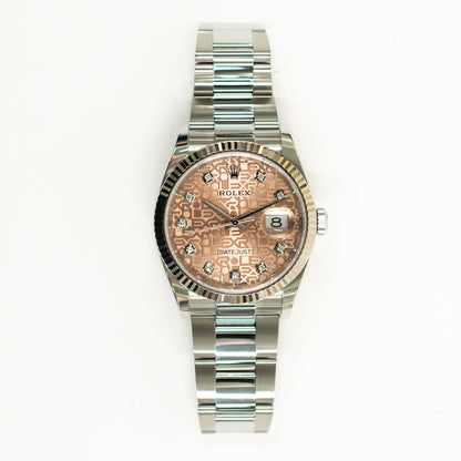 Rolex Datejust 36mm Pink Jubilee Diamond Dial 126234 (2020)