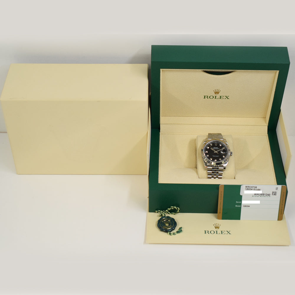 Rolex Datejust 41mm Black Diamond Dial 126334 (2018)