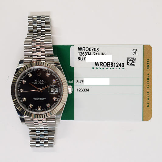 Rolex Datejust 41mm Black Diamond Dial 126334 (2018)