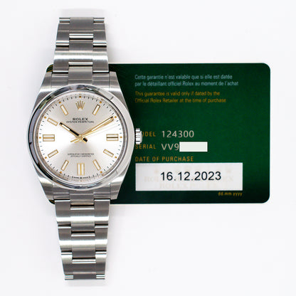 Rolex Oyster Perpetual 41mm Silver Dial 124300 (2023)