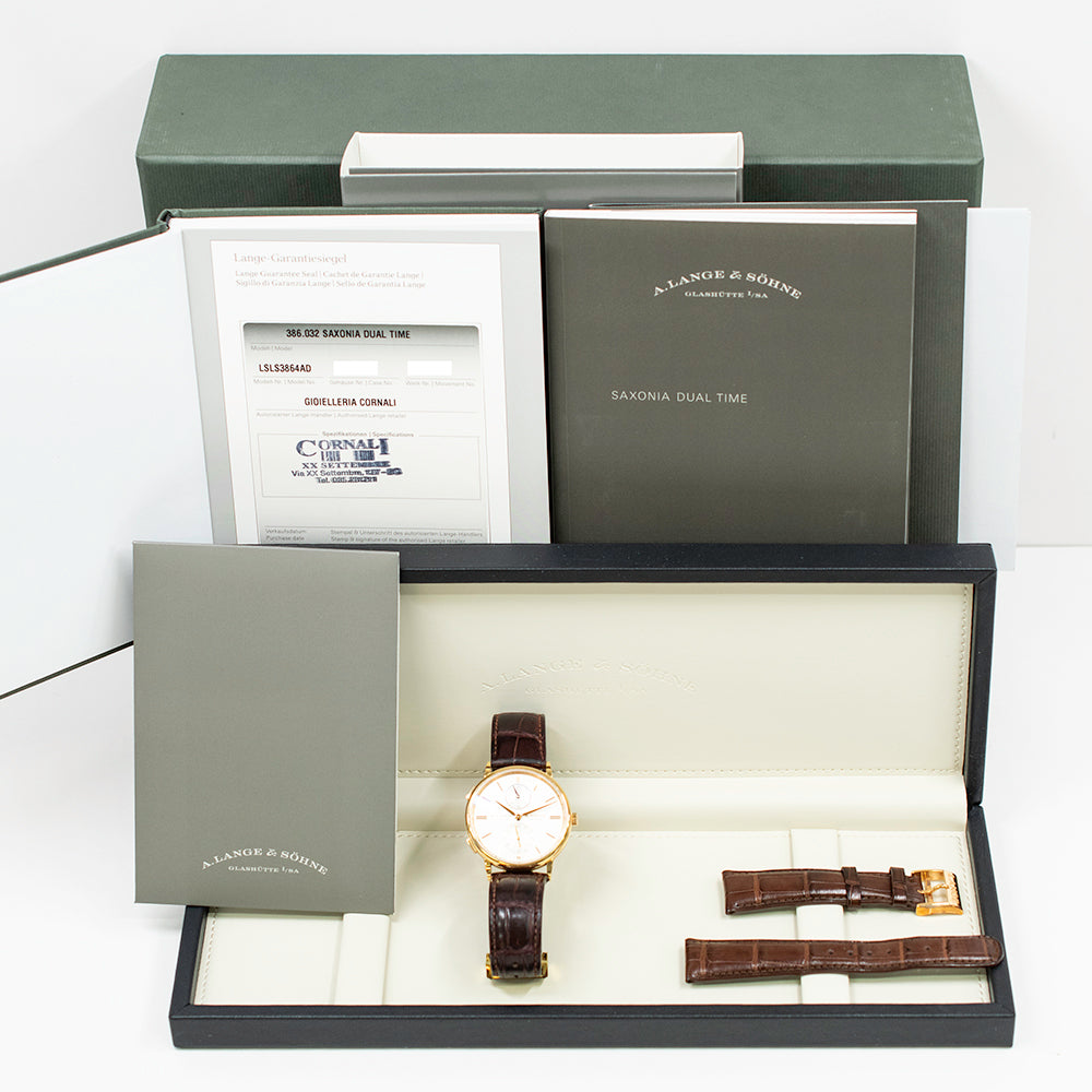A. Lange & Söhne Saxonia Dual Time 38mm Rose Gold 386.032