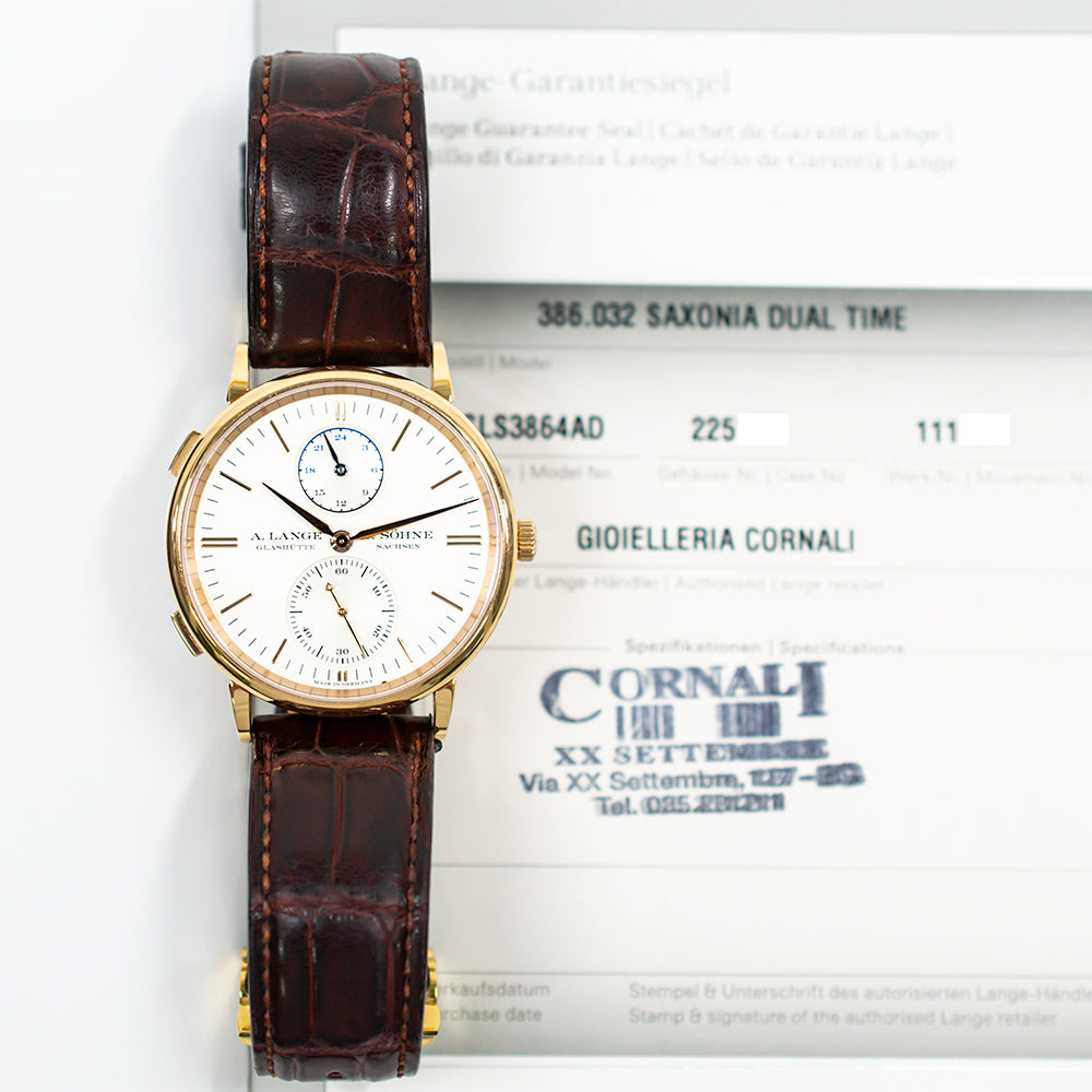 A. Lange & Söhne Saxonia Dual Time 38mm Rose Gold 386.032