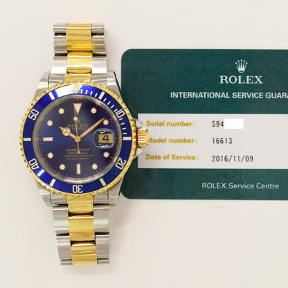 Rolex Submariber Date 40mm Blue Dial 16613