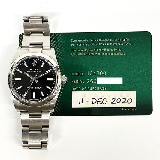 Rolex Oyster Perpetual 34mm Black Dial 124200