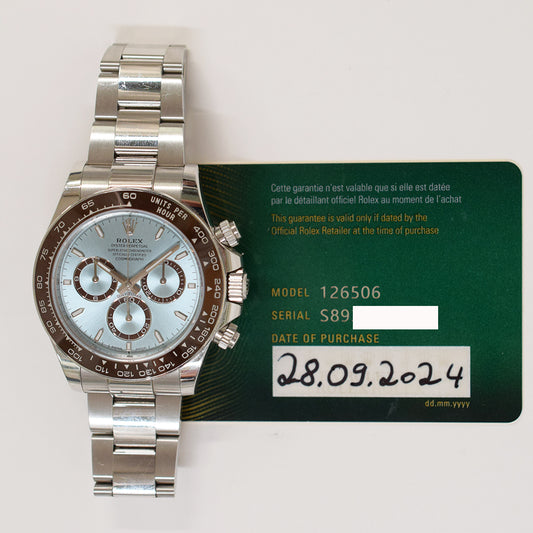 Rolex Daytona Platinum Ice Blue Dial 126506 (2024)