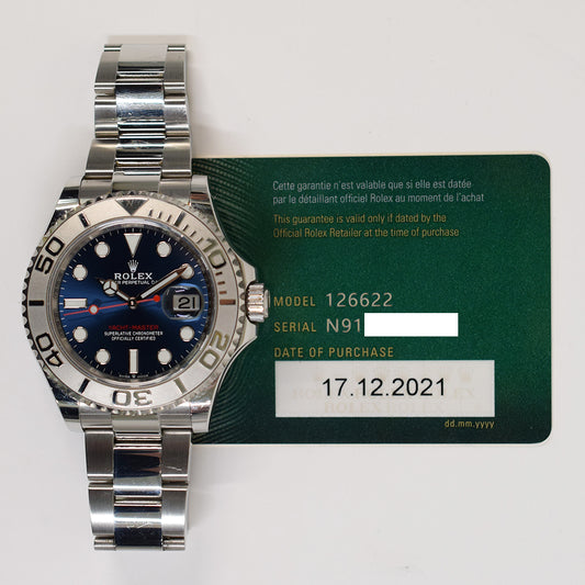 Rolex Yacht-Master 40mm Blue Dial 126622 (2021)
