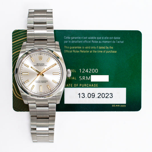 Rolex Oyster Perpetual 34mm Silver Dial 124200 (2023)
