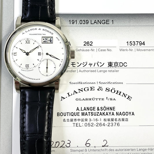 Lange 1 38.5mm White Gold Manual Winding 191.039 (2023)