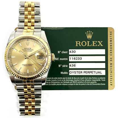 Rolex Datejust 36mm Champagne Dial 116233