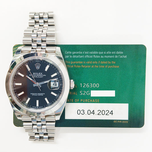 Rolex Datejust 41mm Black Dial 126300 (2024)
