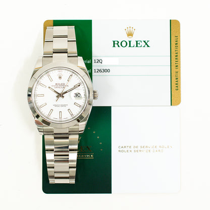 Rolex Datejust 41mm White Dial 126300 (2018)