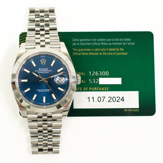 Rolex Datejust 41mm Blue Dial 126300 (2024)