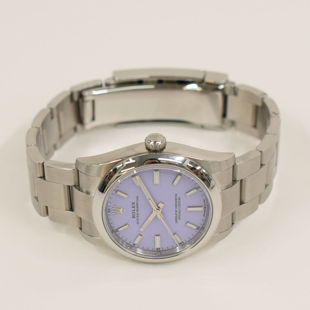 Rolex Oyster Perpetual 34mm Lavender Dial 124200 (2025)