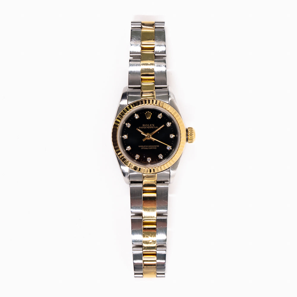 Rolex Oyster Perpetual 26mm Black Diamond Dial 67193 (1994)