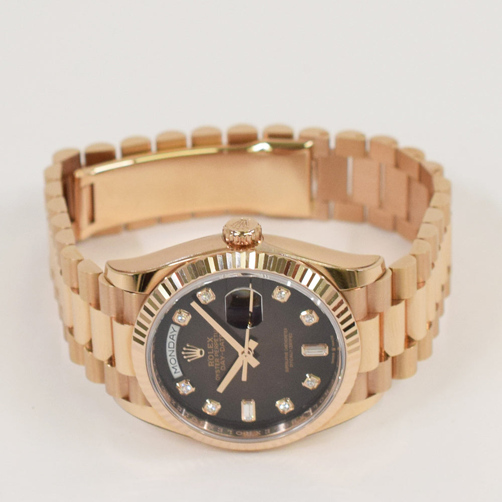 Rolex Day-Date 36mm Brown Ombre Diamond Dial 128235 (2023)